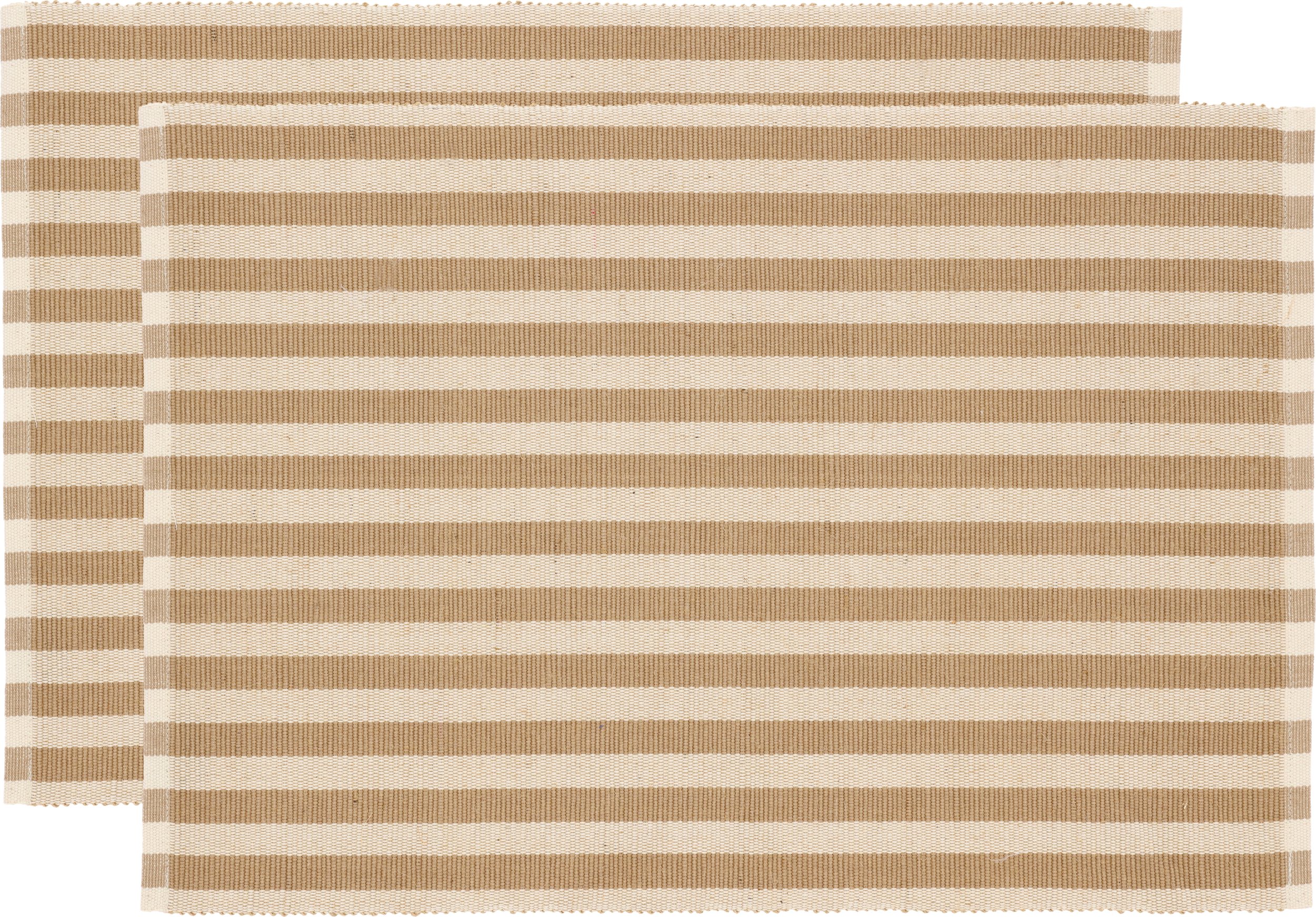 Podkładki pod talerze Statement w paski 33 x 48 cm beżowe 2 szt.