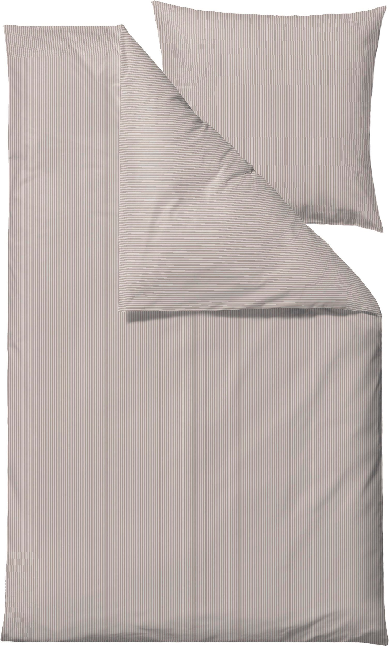 Pościel Classic Stripe 135 x 200 cm taupe z poszewką na poduszkę 80 x 80 cm
