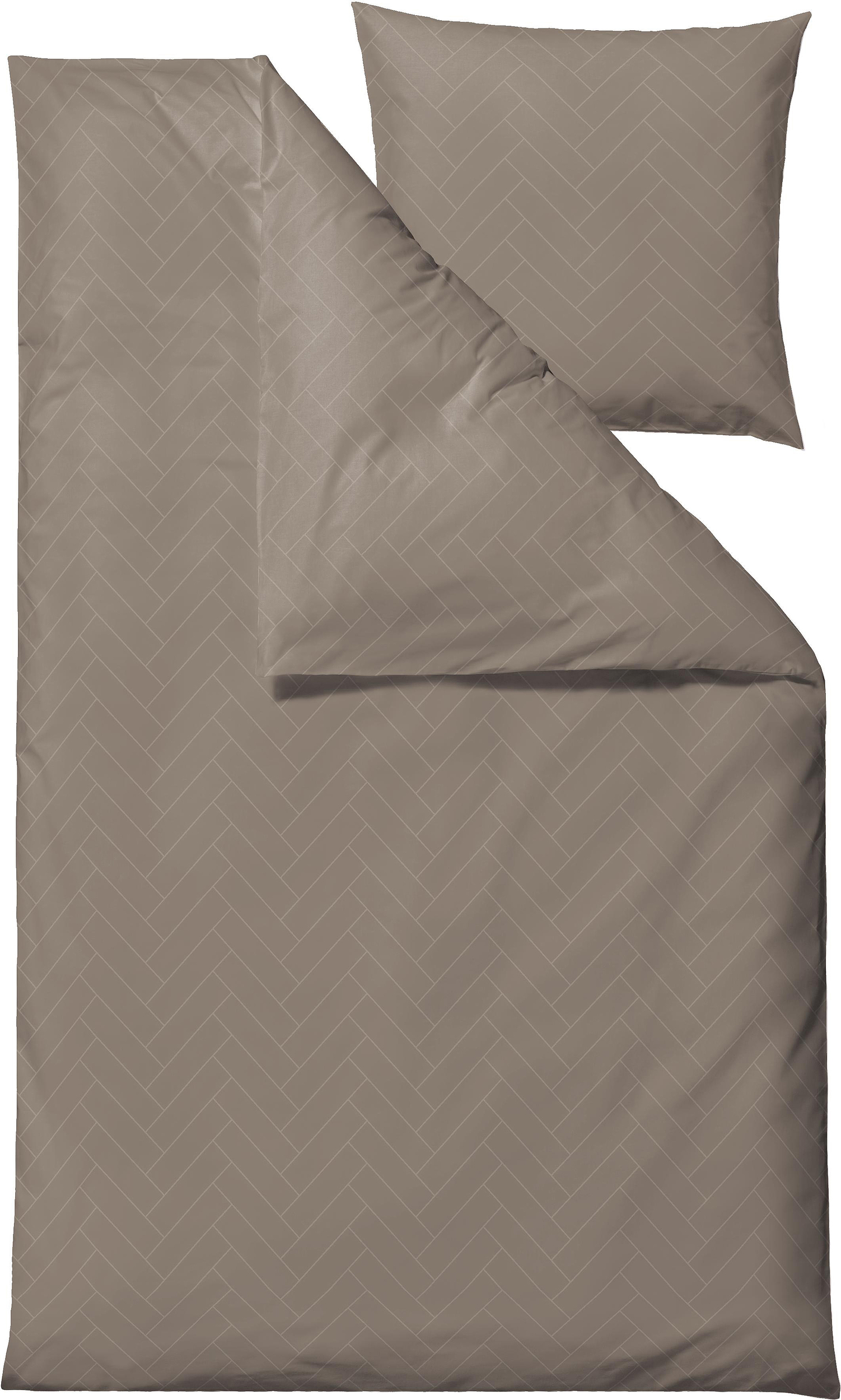Pościel Tiles 140 x 200 cm taupe z poszewką na poduszkę 60 x 63 cm