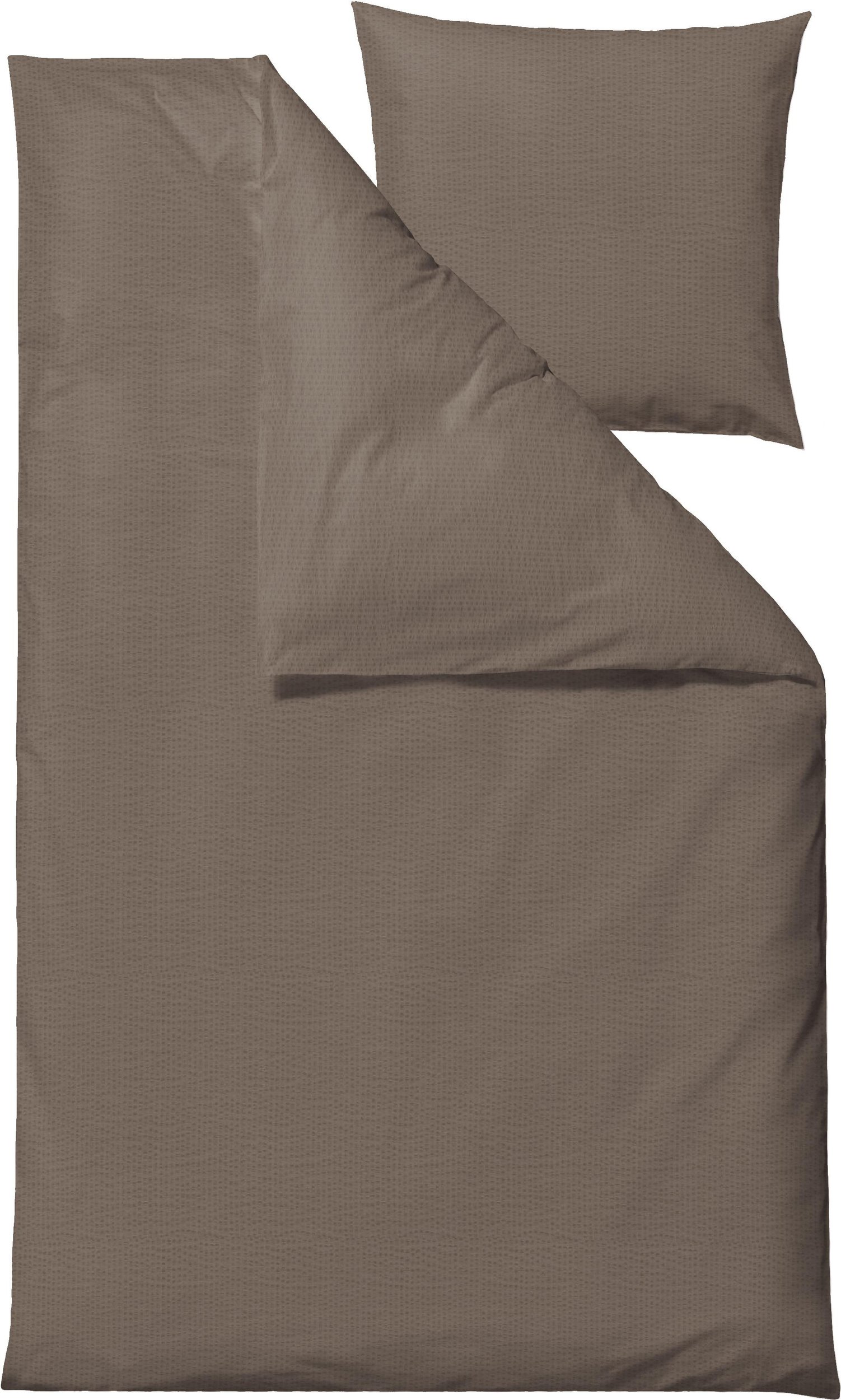 Pościel Wave 140 x 220 cm taupe z poszewką na poduszkę 60 x 63 cm