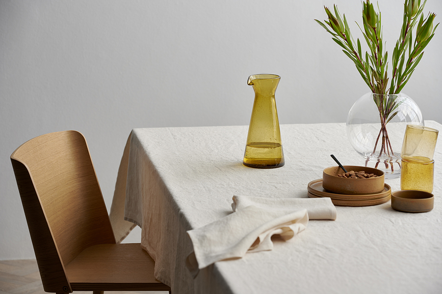 Pure Linen Prt, lanen, bež, 140 x 320 cm