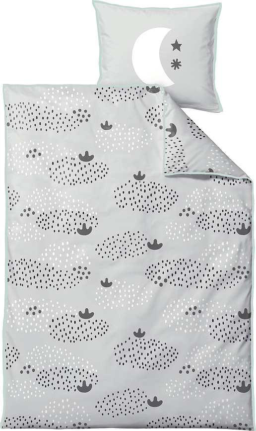 Raindrops Parure de Lit pour Enfant, grise