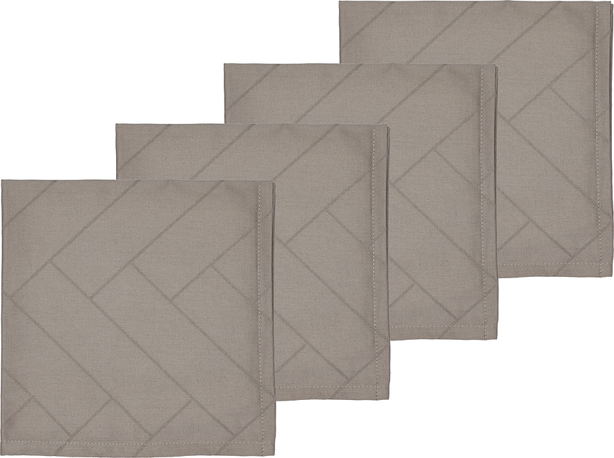 Salvetes Tiles Damask taupe krāsa 4 gab.