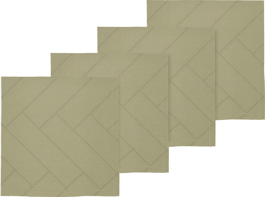 Șervețele Tiles Damask verde de eucalipt 4 buc.