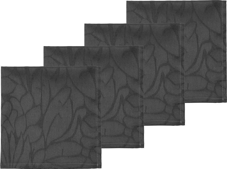 Серветки Abstract Leaves Damask сірі, 4 шт.