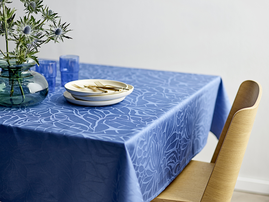 Servilletas Abstract Leaves Damask, azules, 4 unidades