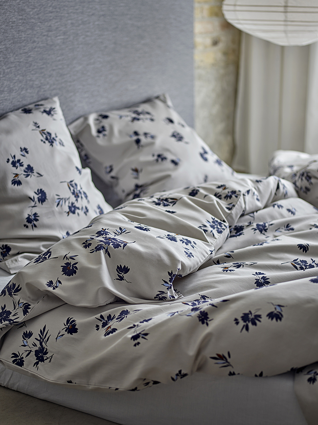 Silhouette Posteljnina, 140 x 220 cm, sivo-modra, s prevleko za vzglavnik 60 x 63 cm, zapiranje na zadrgo