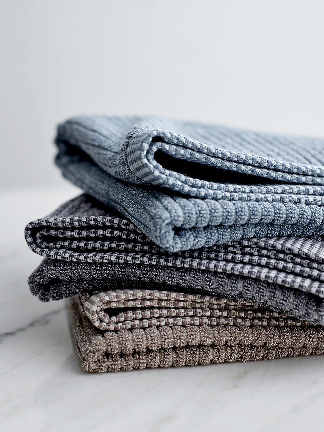 Södahl Melange Serviettes de Toilette 40 x 60 cm, gris-bleu, Lot de 2