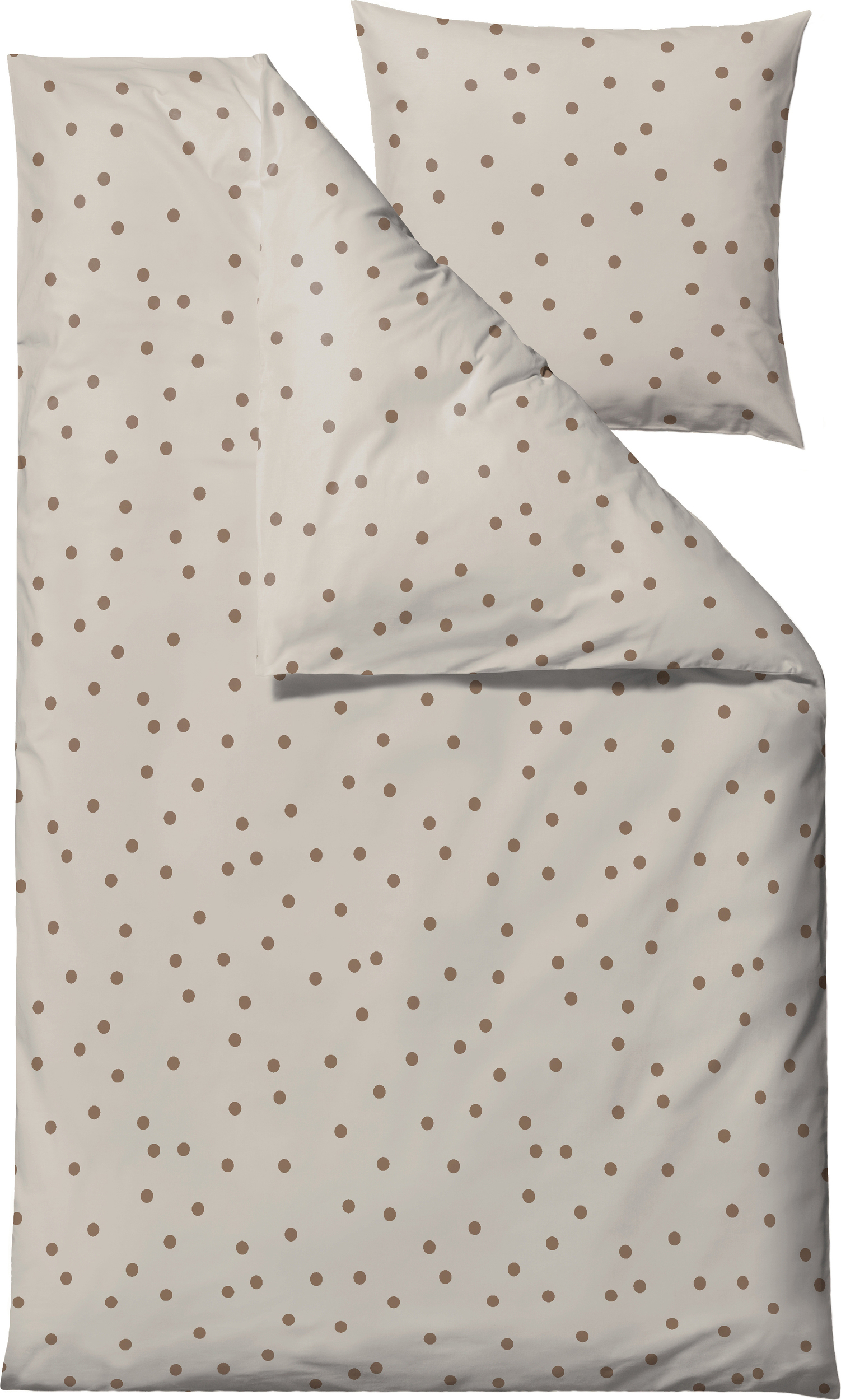 Solaris Bettwäsche 140 x 220 cm taupe mit Kissenbezug 60 x 63 cm Reißverschluss
