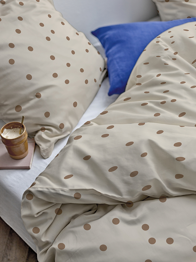 Solaris Housse de Couette 140 x 200 cm, taupe, avec taie d'oreiller 60 x 63 cm, fermeture éclair