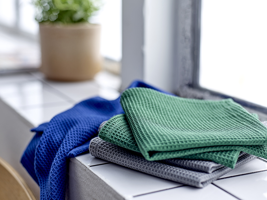 Spectrum Torchons de cuisine, 30 x 30 cm, verts, Lot de 2