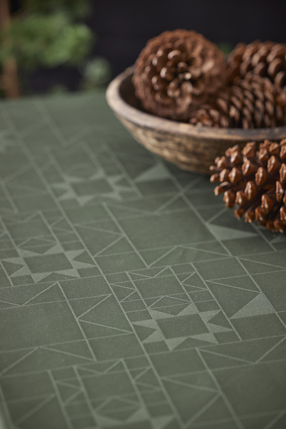 Star Damask Tablecloth 160 cm beige