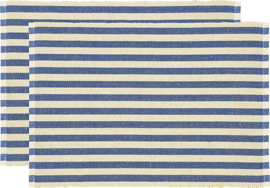 Statement Sets de Table, 33 x 48 cm, à rayures, bleus, Lot de 2