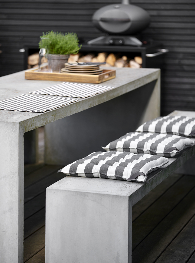 Statement Sets de Table, 33 x 48 cm, à rayures, bleus, Lot de 2