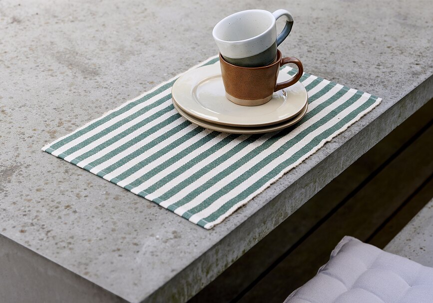 Statement Sets de Table, 33 x 48 cm, à rayures, bleus, Lot de 2