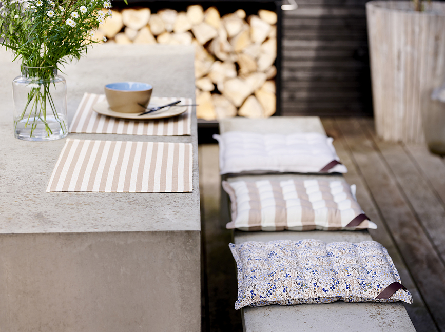 Statement Sets de Table, 33 x 48 cm, à rayures, bleus, Lot de 2