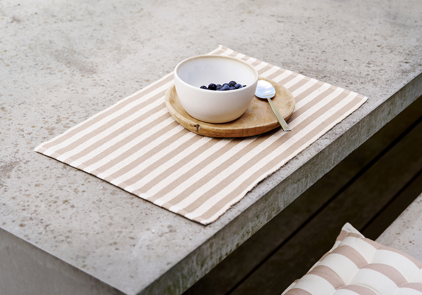 Statement Sets de Table, 33 x 48 cm, à rayures, bleus, Lot de 2