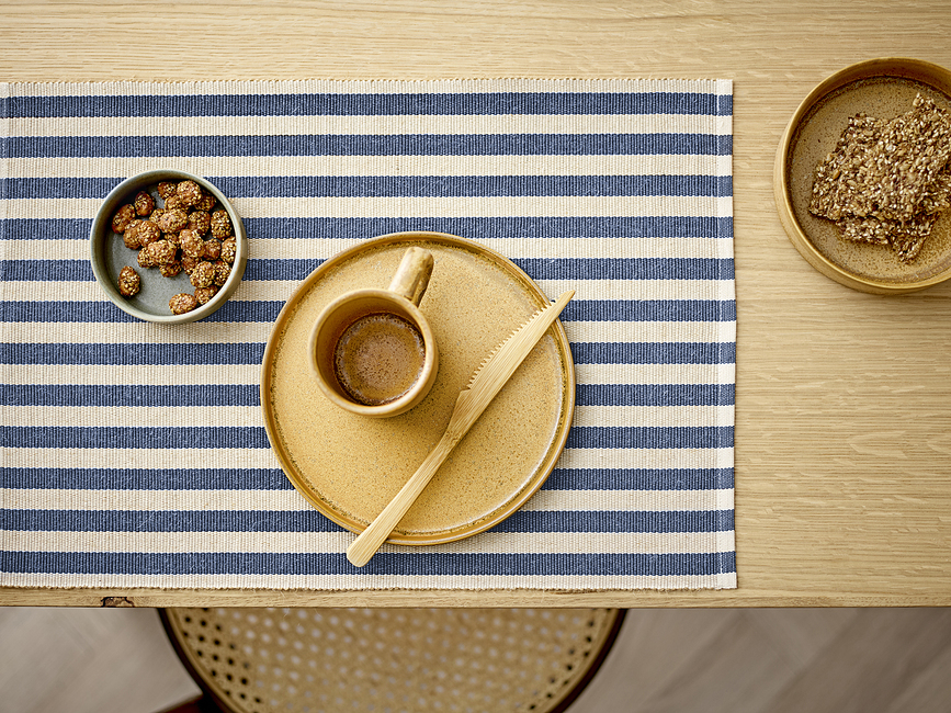 Statement Sets de Table, 33 x 48 cm, à rayures, bleus, Lot de 2