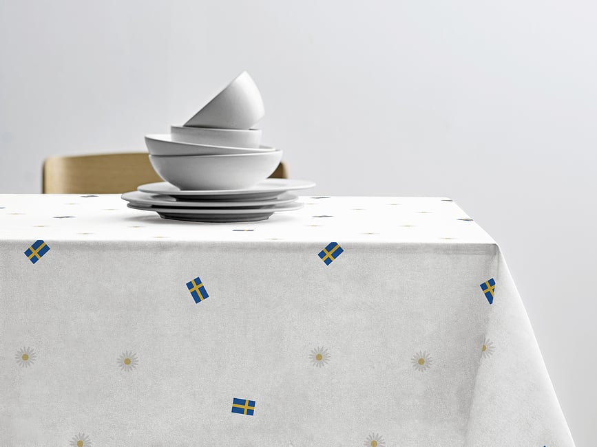 Tafelkleed Festlig 140 x 270 cm wit