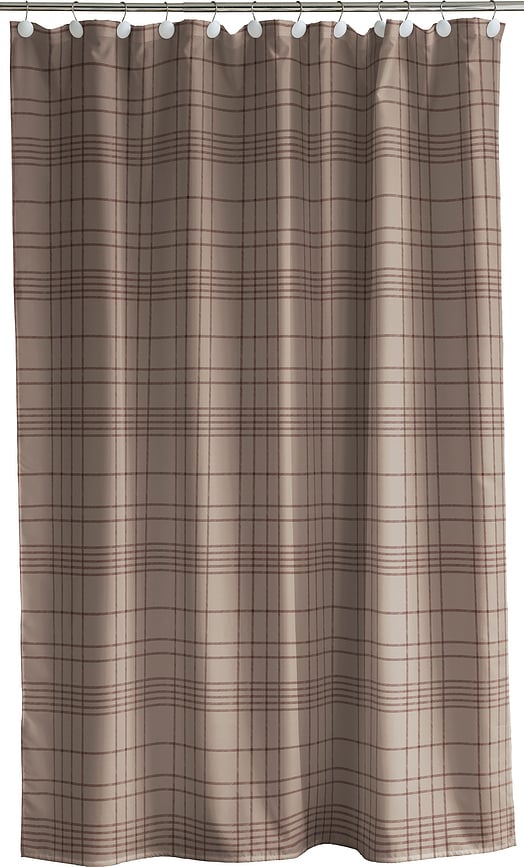 Tartan Duschvorhang 180 x 200 cm taupe