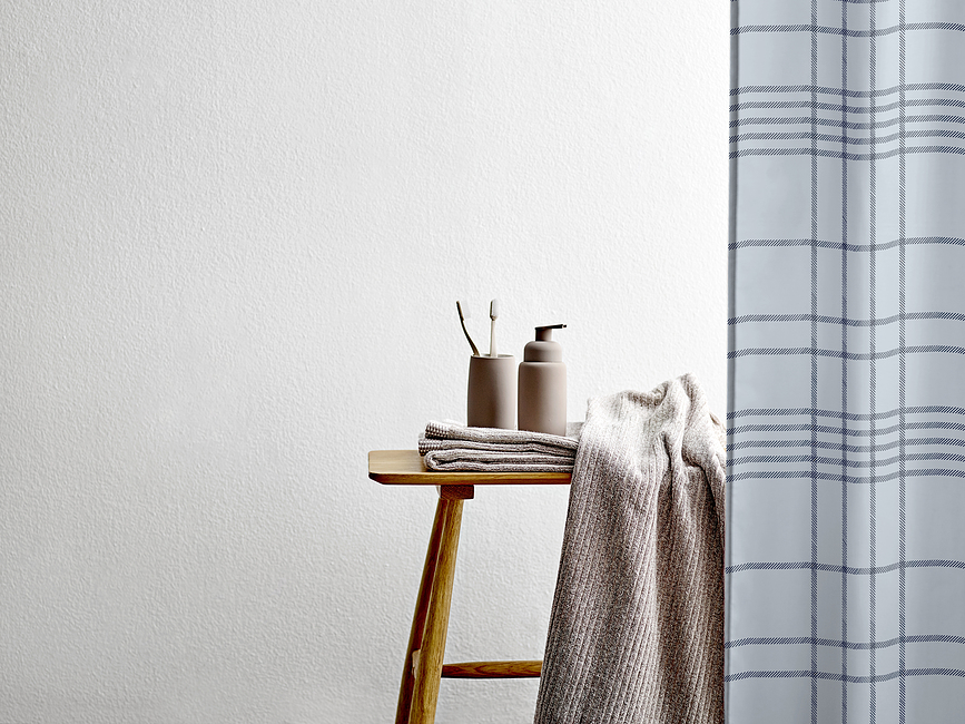 Tartan Κουρτίνα Μπάνιου, 180 x 200 cm, ανοιχτό μπλε