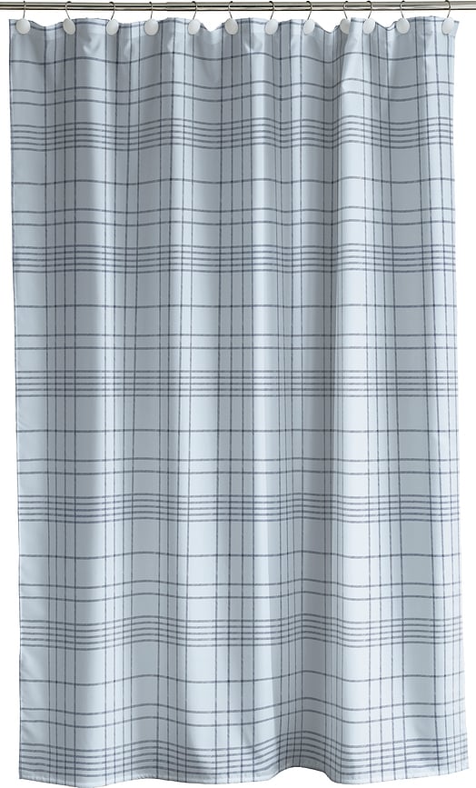 Tenda per doccia Tartan 180 x 200 cm celeste chiara