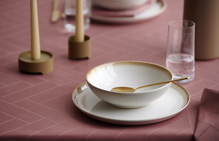 Tiles Damask Nappe 140 x 270 cm, grise