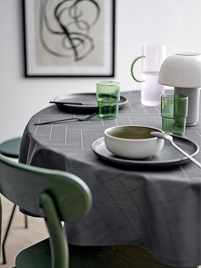 Tiles Damask Nappe 180 cm, grise