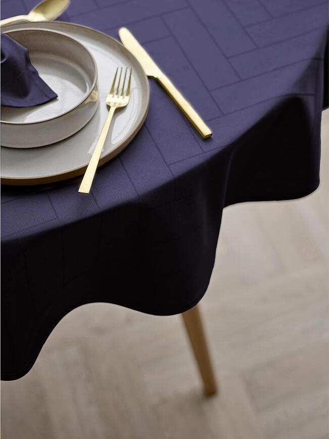 Tiles Damask Nappe 180 cm, grise