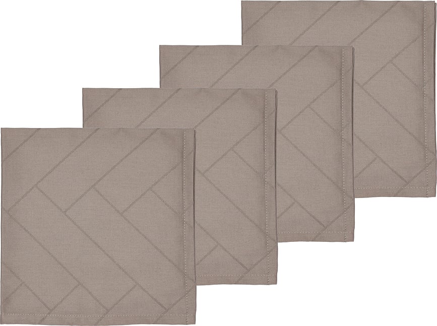 Tiles Damask szürkebarna Szalvéták 4 db.