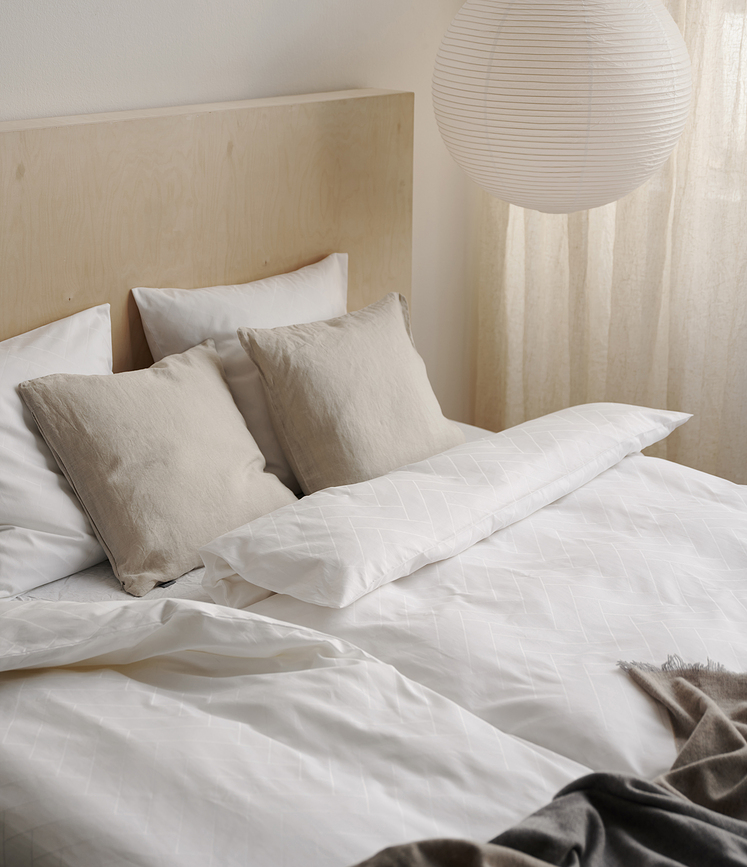 Tiles Housse de Couette 140 x 200 cm, blanche, avec Taie d'Oreiller 60 x 63 cm