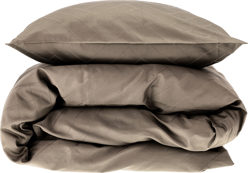 Tiles Parure de Lit 140 x 200 cm, taupe, avec taie d'oreiller 60 x 63 cm