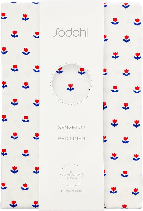 Tulip Posteljina s patentnim zatvaračem 140x220 cm plavo-crvena s jastučnicom 60x63 cm