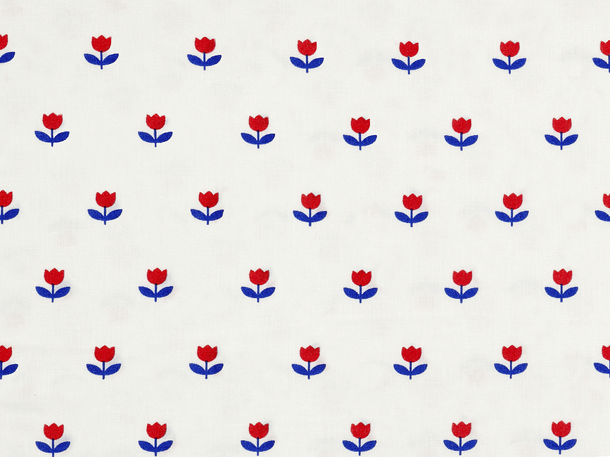 Tulip Posteljnina, 140 x 220 cm, modro-rdeča, z blazino 60 x 63 cm, zapiranje na zadrgo