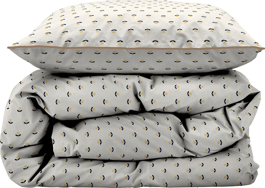 Tulip Σετ Παπλωματοθήκης, 140 x 200 εκ., κίτρινο, με φερμουάρ, με Μαξιλαροθήκη 60 x 63 εκ., 2 τμχ