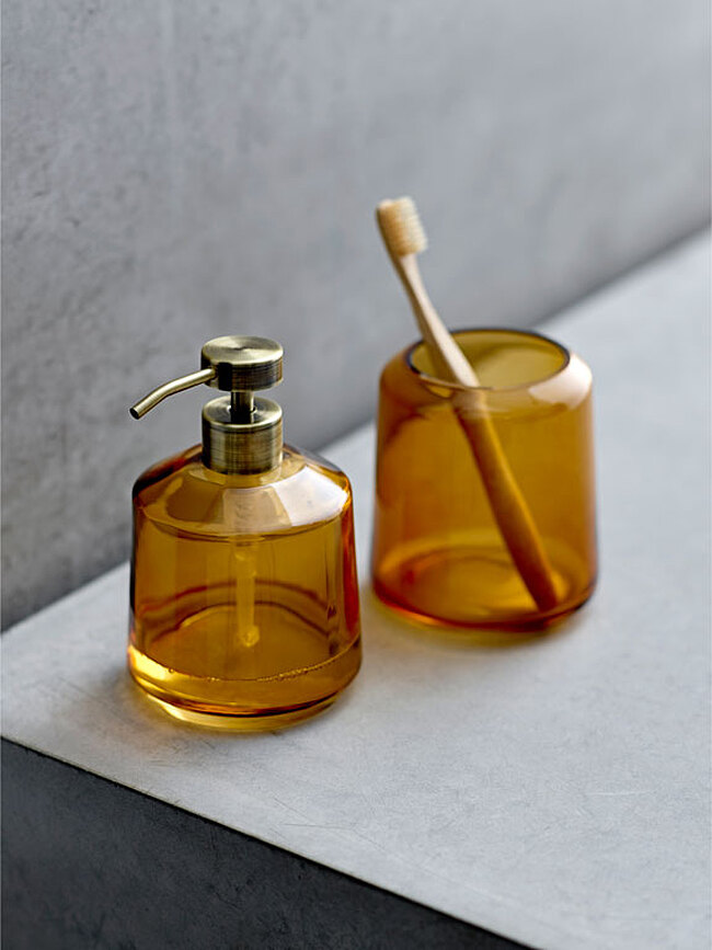 Ποτήρι Οδοντόβουρτσας Vintage, κεχριμπαρένιο