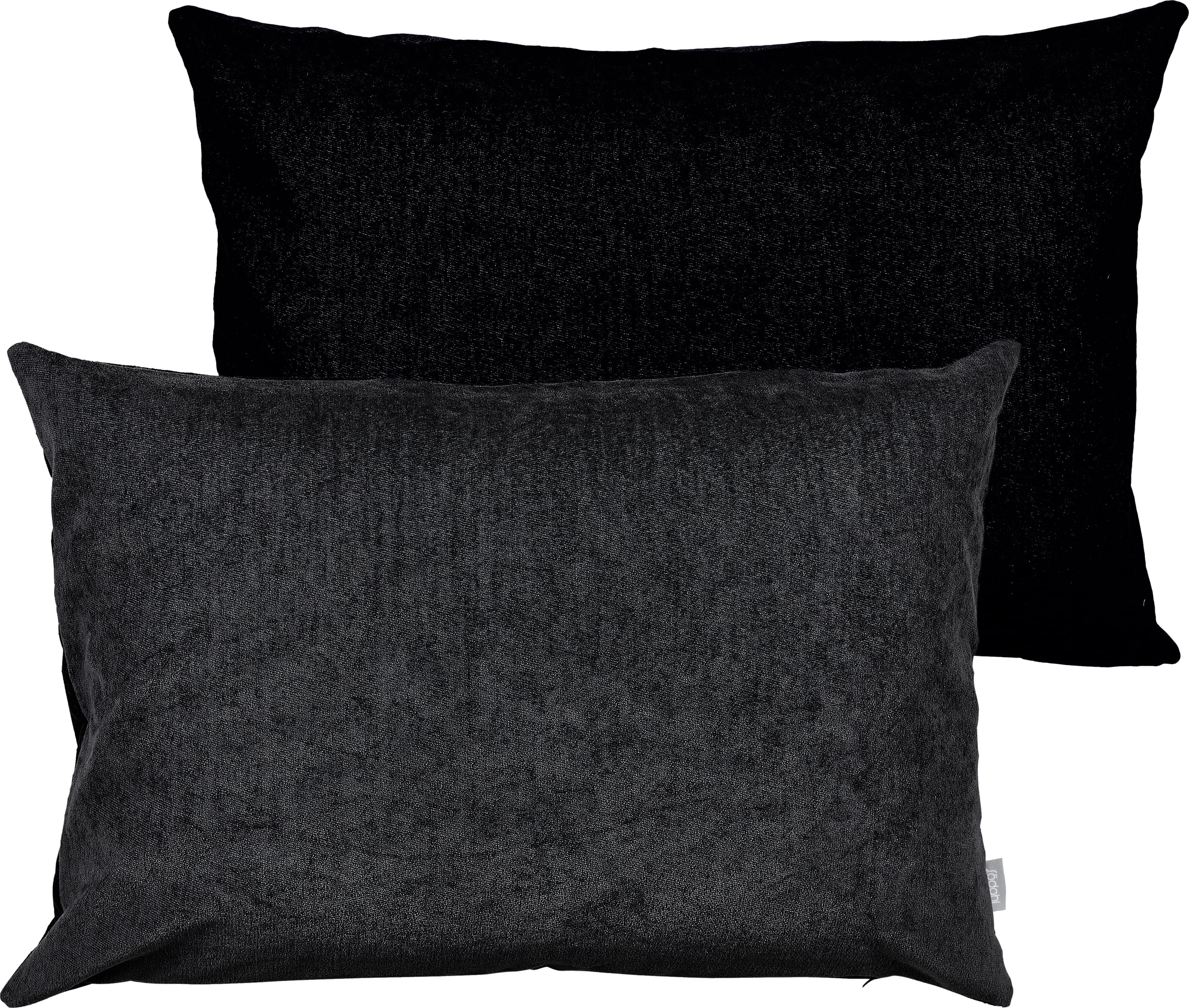 Washed Chenille Dekorativer Kissenbezug 40 x 60 cm schwarz-grau