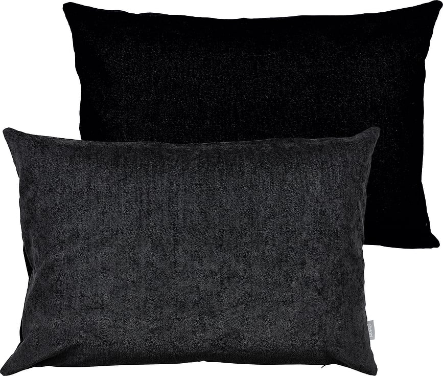 Washed Chenille Okrasna prevleka, 40 x 60 cm, črno-siva