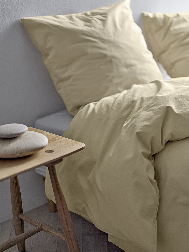 Whisper Parure de Lit 140 x 220 cm, jaune, fermeture éclair, 1 taie d'oreiller 60 x 63 cm, Set 2 pièces