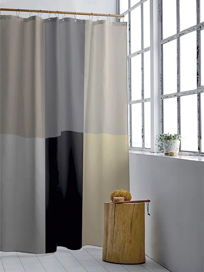 Zasłona prysznicowa Fusion 180 x 200 cm żółto-szara
