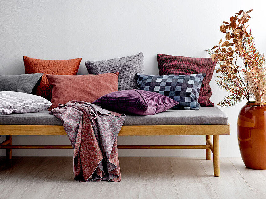 Washed Chenille Okrasna blazina, 40 x 60 cm, modra