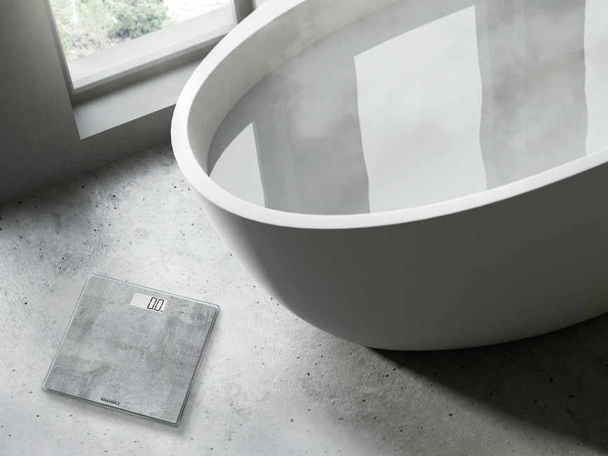 Báscula electrónica de baño Style Sense Compact 300, diseño efecto piedra