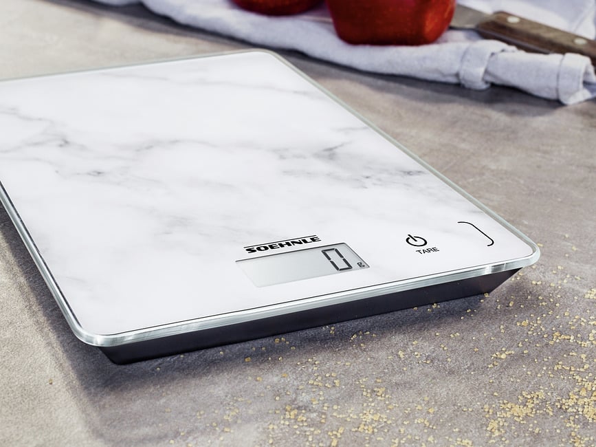 Page Compact 300 Balance de Cuisine électronique, marbre blanc