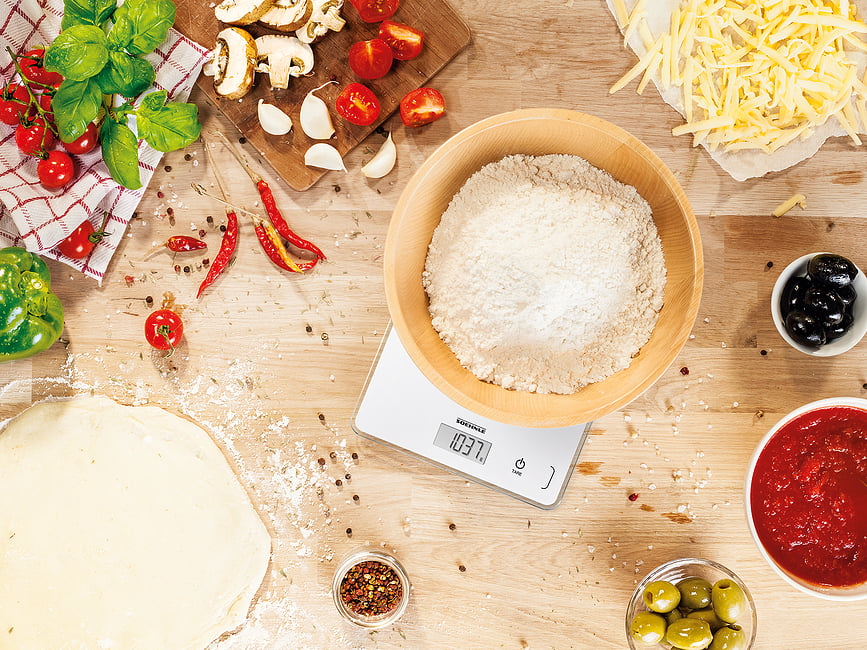 Page Compact 300 Balance de Cuisine électronique, marbre blanc