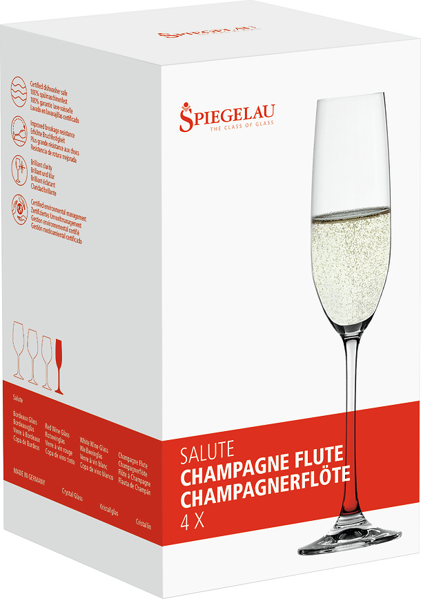 Salute Flûtes à Champagne, Lot de 4
