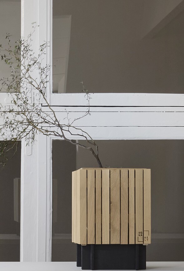 BaseON Podstavek za samozalivalni lonec GrowON, naravni hrast