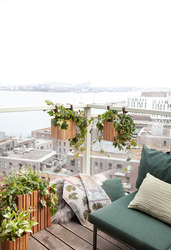 GrowON Αυτοποτιζόμενη Γλάστρα για κρέμασμα, σκούρα δρυς