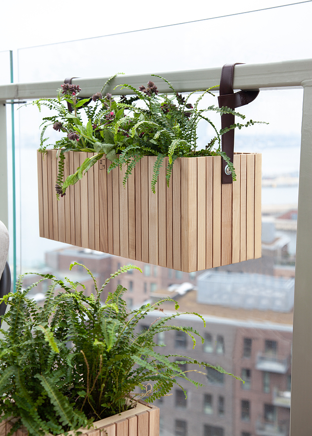 GrowON GrowWIDE Λουριά ανάρτησης για αυτοποτιζόμενη γλάστρα, 48 cm, δερμάτινα, μαύρα, 2 τμχ