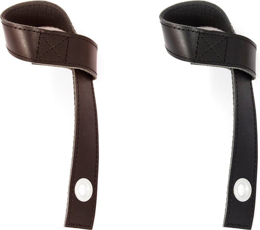 GrowON GrowWIDE Sangles de Suspension pour pot auto-arrosant, 38 cm, noires, en cuir, Lot de 2