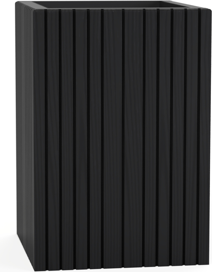 Maceta con sistema de autorriego UnfoldSQUARE, alta, negra